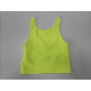 Lululemon Power Pivot Tank Ribbed Crop HIYE Yellow Neon Size 4 Womens